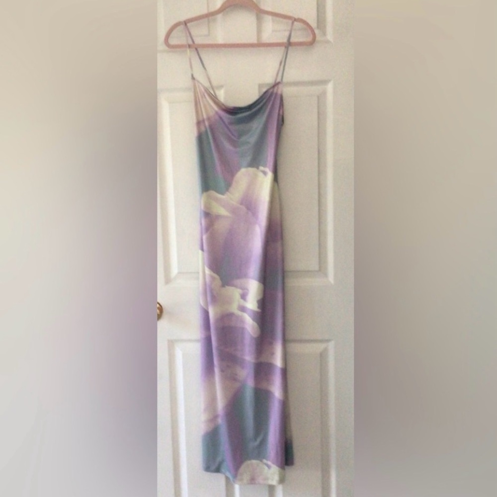 Motel Rocks Norila Cami Maxi Dress In Slinky Orchid Petals Lilac Women’s Size M
